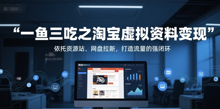 一鱼三吃之淘宝虚拟资料变现,依托资源站、网盘拉新,打造流量的强闭环-白一资源汇