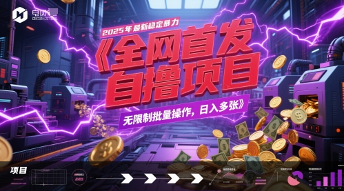 全网首发，2025年最新稳定暴力全自动自撸项目，无限制批量操作，日入多张【揭秘】-白一资源汇