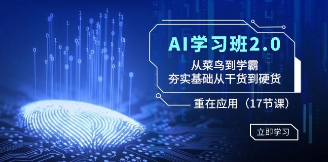 AI学习班2.0：从菜鸟到学霸，夯实基础从干货到硬货，重在应用(17节课)-白一资源汇