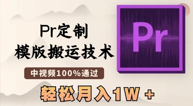 最新Pr定制模版搬运技术,中视频100%通过,几分钟一条视频,轻松月入1W+【揭秘】-白一资源汇