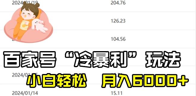 最新百家号野路子玩法，不禁言，不封号，小白轻松上手，每天三分钟，一周起号，月入6000+！-白一资源汇