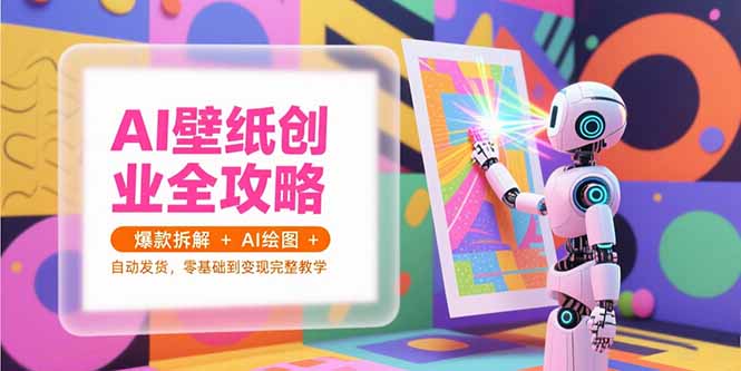 AI壁纸创业全攻略,爆款拆解+AI绘图+自动发货,零基础到变现完整教学-白一资源汇