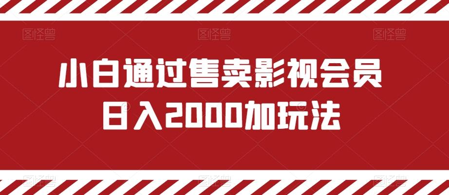 小白通过售卖影视会员日入2000加玩法-白一资源汇