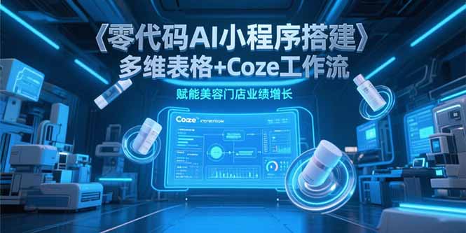 零代码AI小程序搭建，多维表格+Coze工作流，赋能美容门店业绩增长-白一资源汇