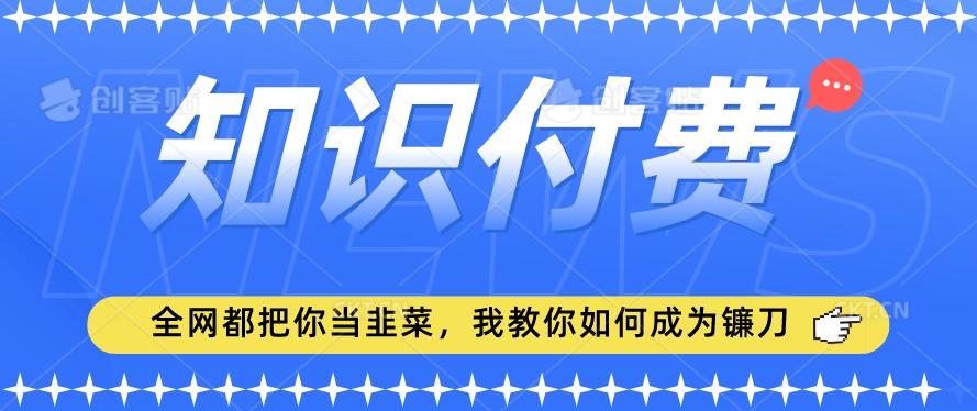 2024最新知识付费项目,小白也能轻松入局,全网都在教你做项目,我教你做镰刀【揭秘】-白一资源汇