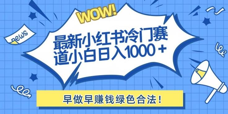 最新小红书冷门赛道日入1000+一部手机小白轻松-白一资源汇