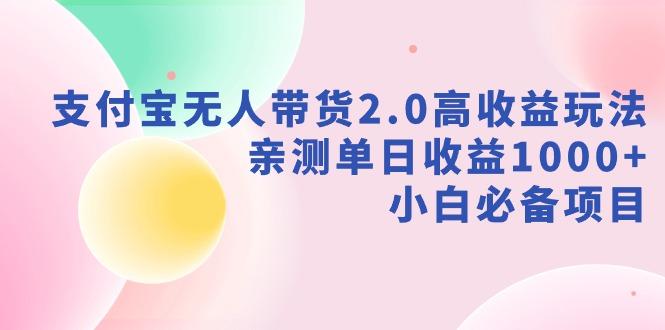 支付宝无人带货2.0高收益玩法,亲测单日收益1000+,小白必备项目-白一资源汇