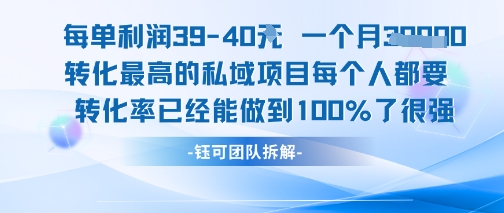 每单利润40一个月7k+转化最高的私域项目，每个人都要的产品转化率已经能做到100%-白一资源汇