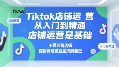 Tiktok店铺运营从入门到精通，店铺运营是基础，不懂运营店铺，瞎折腾店铺就是折腾自己-白一资源汇