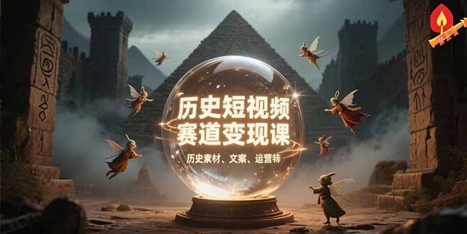 历史短视频赛道变现课，百集素材库应用，文案剪辑技巧，账号运营全案-白一资源汇