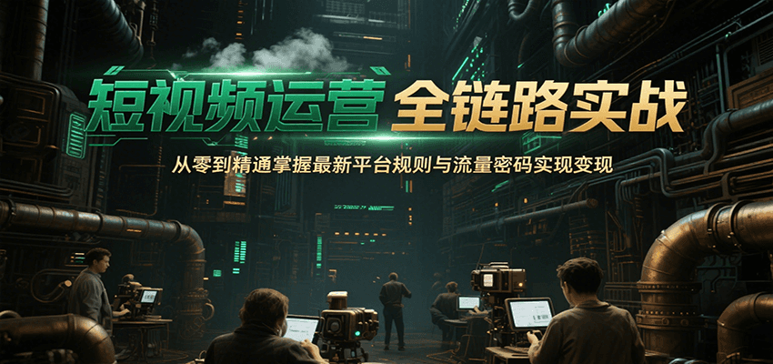 短视频运营全链路实战，从零到精通掌握最新平台规则与流量密码实现变现-白一资源汇