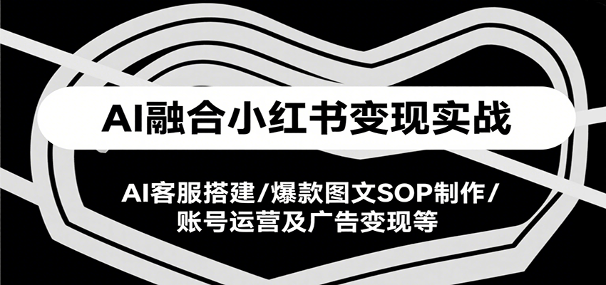 AI融合小红书变现实战课，AI客服搭建/爆款图文SOP制作/账号运营及广告变现等-白一资源汇