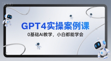 GPT4实操案例课，0基础AI教学，小白都能学会-白一资源汇