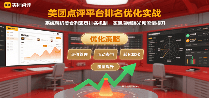 美团点评平台排名优化实战，系统解析美食列表页排名机制，实现店铺曝光和流量提升-白一资源汇