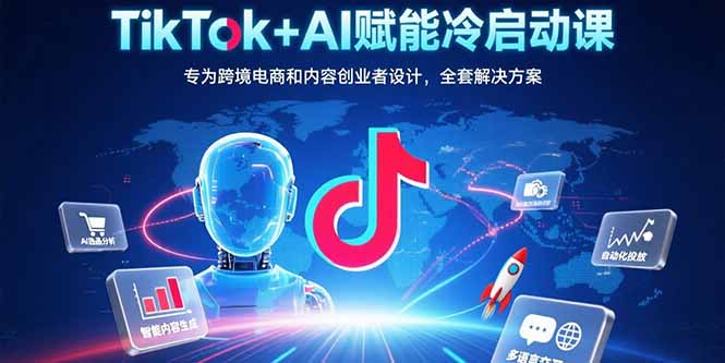 TikTok+AI赋能冷启动课：专为跨境电商和内容创业者设计，全套解决方案-白一资源汇