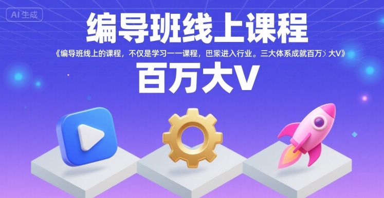 编导班线上课程,不仅是学习一门课程,更是进入一个行业,三大体系成就百万大V-白一资源汇