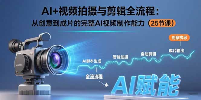 AI+视频拍摄与剪辑全流程：从创意到成片的完整AI视频制作能力(25节课-白一资源汇