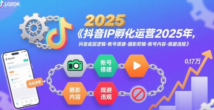 抖音IP孵化运营2025年，抖音底层逻辑-账号搭建-摄影剪辑-账号内容-规避违规-白一资源汇