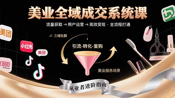 美业全域成交系统课程：帮助美业从业者打通从流量获取到高效变现全流程-白一资源汇