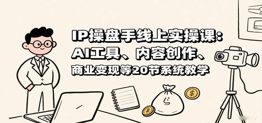 IP操盘手线上实操课:AI工具、内容创作、商业变现等20节系统教学-白一资源汇