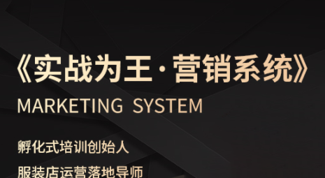 老杨·服装老板必修课《实战为王-营销系统》实现业绩被动式增长-白一资源汇