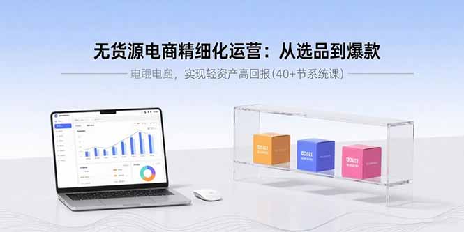 无货源电商精细化运营：从选品到爆款，实现轻资产高回报(40+节系统课-白一资源汇