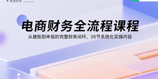 电商财务全流程课程：从建账到申报的完整财务闭环，26节系统化实操内容-白一资源汇
