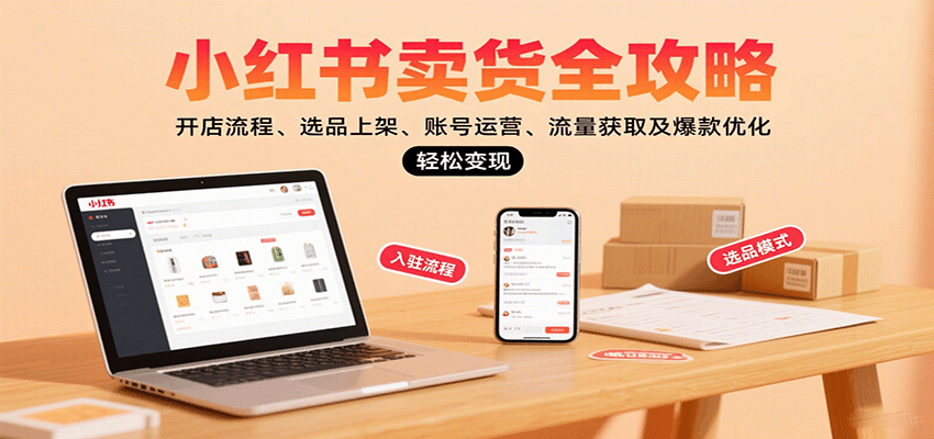 小红书卖货全攻略:开店流程、选品上架、账号运营、流量获取及爆款优化,轻松变现-白一资源汇