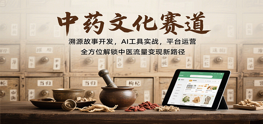 中药文化赛道:溯源故事开发,AI工具实战,平台运营,全方位解锁中医流量变现新路径-白一资源汇