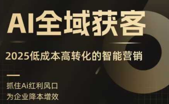AI全域获客实训营，2025低成本高转化的智能营销，精准找客，高效营销-白一资源汇