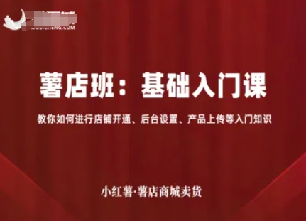 小红薯薯店商城卖货，基础入门课，教你如何进行店铺开通、后台设置、产品上传等入门知识-白一资源汇